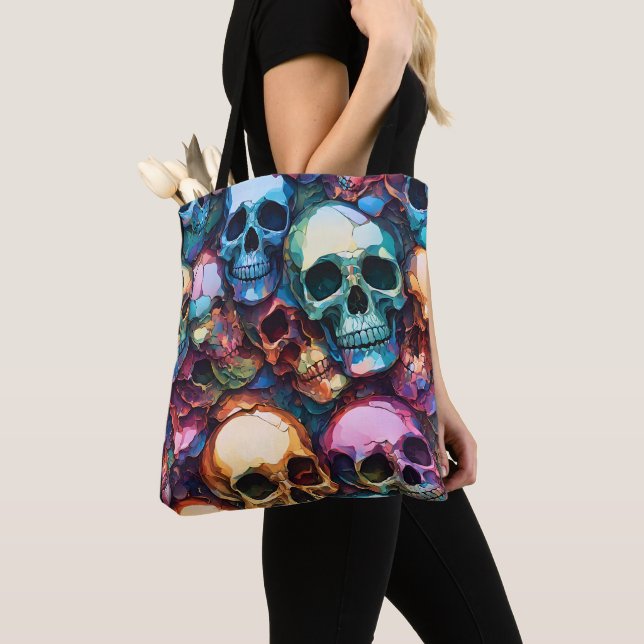 Bolso De Tela Calaveras Funky (Detalle)