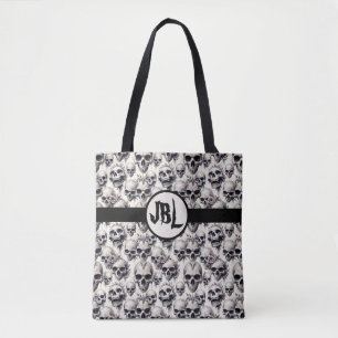 Bolso De Tela Calaveras monocromáticas