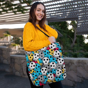 Bolso De Tela Calaveras multicolores