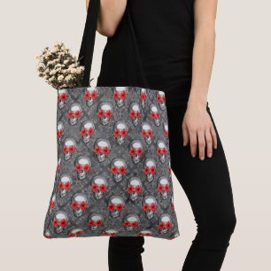 Bolso De Tela Calaveras Rojas y Serie de Girasoles Diseño 3