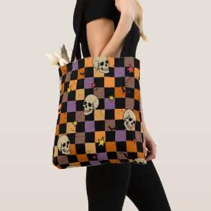 Bolso De Tela Calaveras y murciélagos de Halloween