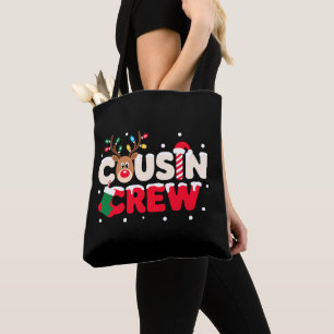 Bolso De Tela Calcetín de bastón de caramelo de reno de Navidad