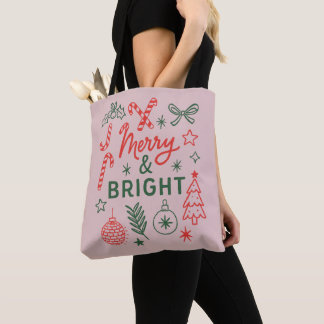 Bolso De Tela Calcetín de Navidad Retro Alegre y Brillante | Fes