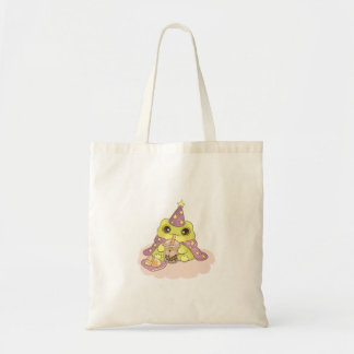 Bolso De Tela Calcomanía de rana Cottagecore bebiendo té de boba