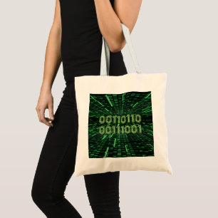 Bolso De Tela Cálculo verde vibrante del código binario 69 de Sl