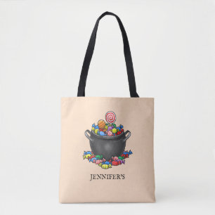 Bolso De Tela Caldero de dulces de truco o trato