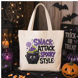 Bolso De Tela Caldero de Snack Attack estilo espeluznante Hallow