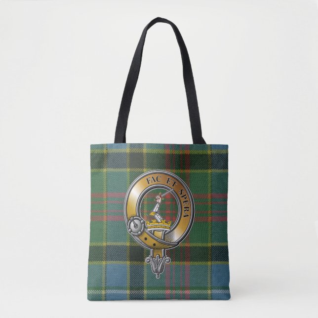 Bolso De Tela Caldwell Tartan & Badge (Anverso)