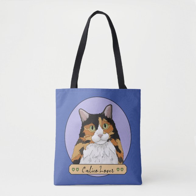 Bolso De Tela Calico Cat Lover (Anverso)