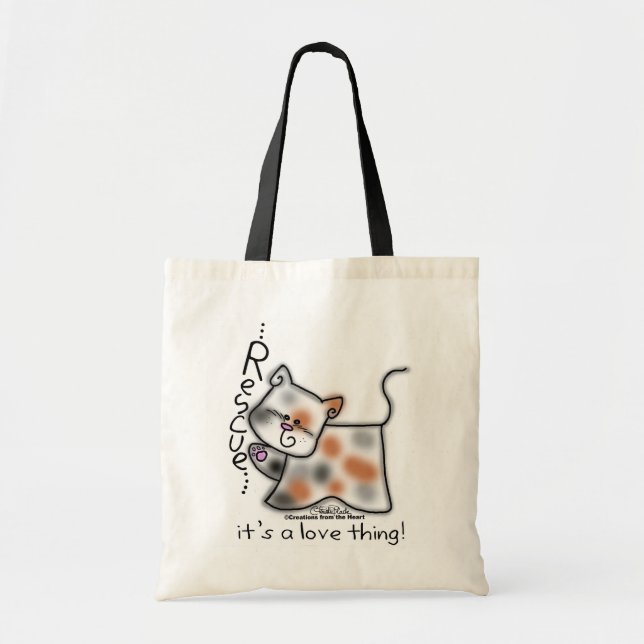 Bolso De Tela Calico RESCATE...¡es cosa de amor! (Frente)