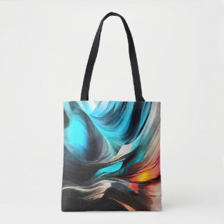Bolso De Tela Calidez Fundida Paisaje Abstracto Vívido 2