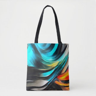 Bolso De Tela Calidez Fundida Paisaje Abstracto Vívido 4