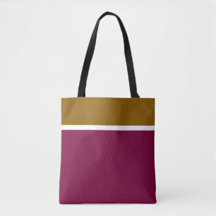 Bolso De Tela Cálido Golpe Blanco Marrón Dorado Top Stripes En B