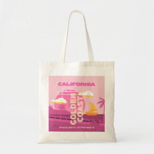Bolso De Tela California, arte de viajes, preppy, rosa