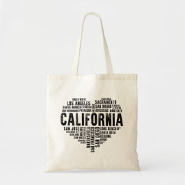Bolso De Tela California Heart Love LA San Francisco San Diego