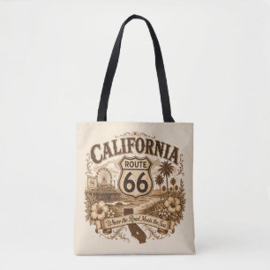 Bolso De Tela California Ruta 66 Donde la Carretera se Encuentra