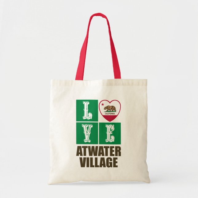 Bolso De Tela California State Flag Heart Love Atwater Village (Frente)