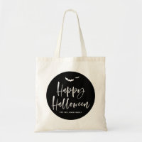 Caligrafía de pincel de Halloween Feliz en blanco