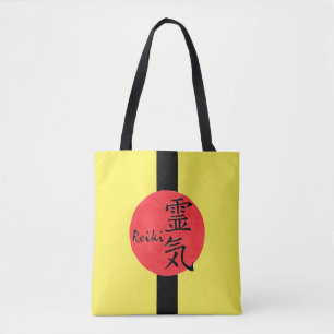 Bolso De Tela Caligrafía De Reiki Y Palabra 1
