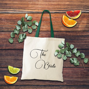 Bolso De Tela Caligrafía elegante la novia nupcial