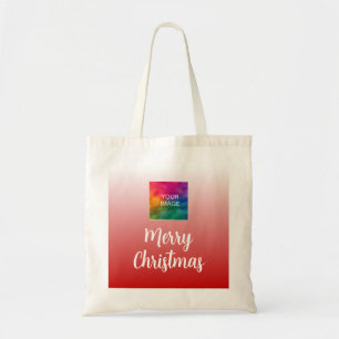Bolso De Tela Caligrafía Feliz Navidad Subir foto o logotipo