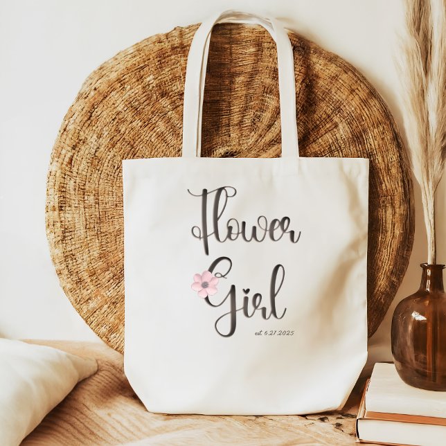 Bolso De Tela Caligrafía floral rosa bonito (Subido por el creador)