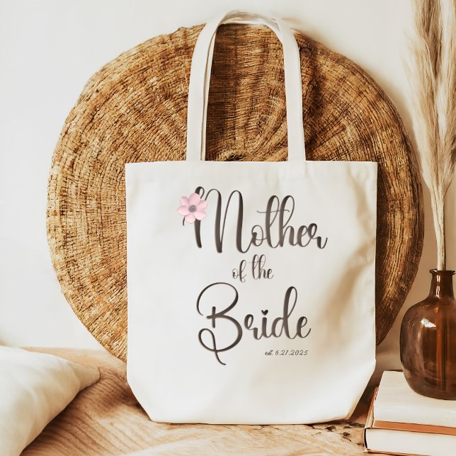 Bolso De Tela Caligrafía floral rosa bonito madre de la novia (Subido por el creador)