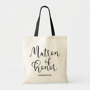Bolso De Tela Caligrafía moderna negra dama de honor