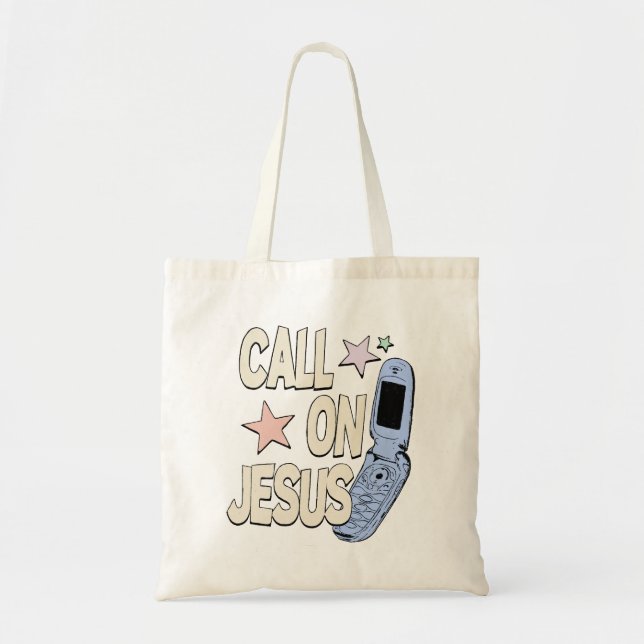 Bolso De Tela Call on Jesus – Retro Faith Design (Frente)