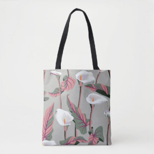 Bolso De Tela Calla exótica: Floral vintage sin foco