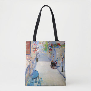 Bolso De Tela Calle con banderas francesas, Manet