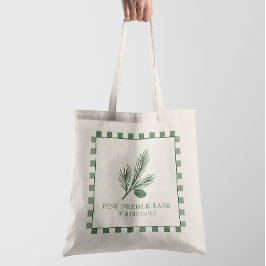 Bolso De Tela Calle de Agujas de Pino-Estampa de Piña y Borde de