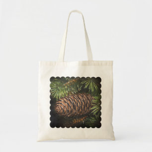 Bolso De Tela Calle de vacaciones con agujas de pinecona y pino 