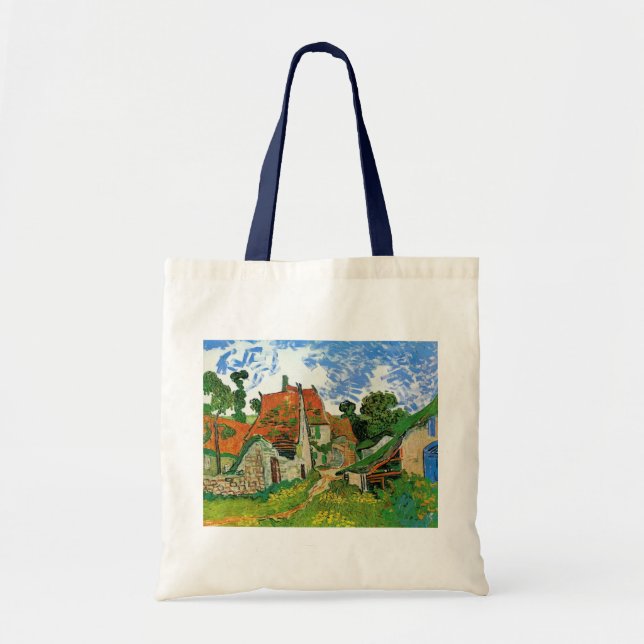 Bolso De Tela Calle del pueblo por Vincent van Gogh (Frente)