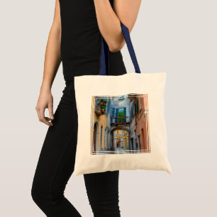 Bolso De Tela Calle estrecha de la ciudad, Italia