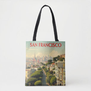 Bolso De Tela Calle Lombard, San Francisco Retro vintage