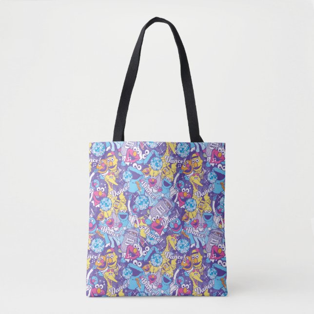 Bolso De Tela Calle Sésamo| Patrón de baile Groovy (Anverso)