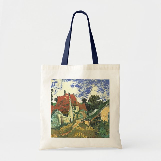 Bolso De Tela Calle Village en Auvers por Vincent van Gogh (Frente)