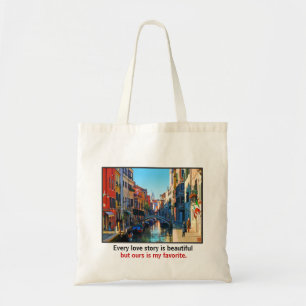 Bolso De Tela Callejón de Venecia con cita del amor
