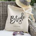 Bolso De Tela Calligraphy Bride<br><div class="desc">Check out over 100 popular styles of wedding tote bags from the "Wedding Tote Bags" collection of my shop! tote bags,  wedding tote bags,  tote bags wedding,  minimalist wedding</div>