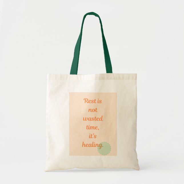Bolso De Tela Calm & Healing Affirmation Tote Bag (Frente)