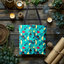 Bolso De Tela Calma Turquesa Abstracta – Moderna en Turquesa, Am