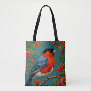 Bolso De Tela Camachuelo en Rama Regalo de Amante de Aves Elegan