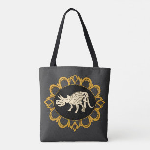 Bolso De Tela Camafeo del fósil del Triceratops