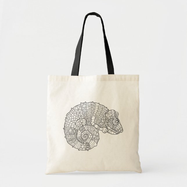 Bolso De Tela Camaleón Zendoodle (Frente)