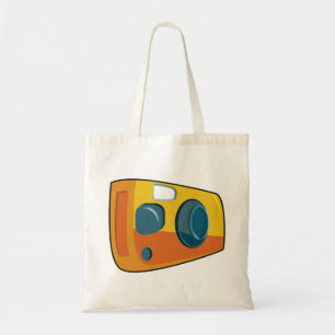 Bolso De Tela Cámara fotográfica retro amarilla de apuntar y dis