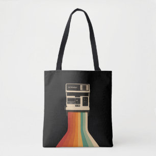 Bolso De Tela Cámara Retro con Impresión de Arcoíris