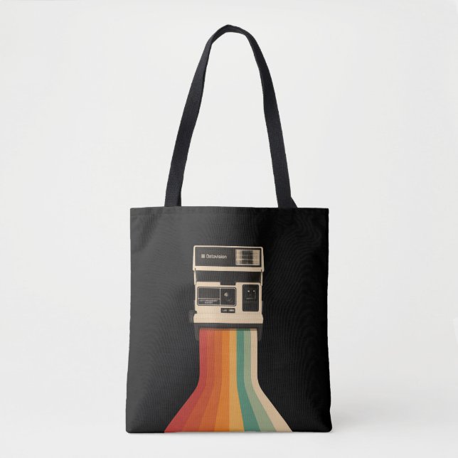 Bolso De Tela Cámara Retro con Impresión de Arcoíris (Anverso)