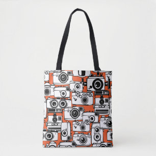 Bolso De Tela Cámaras de cine antiguas, patrón sin fisuras.
