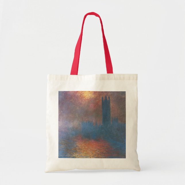 Bolso De Tela Cámaras del Parlamento, Londres, por Claude Monet (Frente)